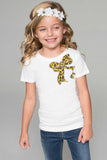Leopard Bow Tee - Girls - Pineapple Clothing