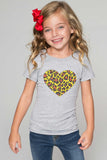 Leopard Heart Tee - Girls - Pineapple Clothing