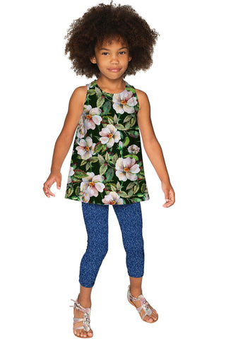 Little Queen of Flowers Emily Green Sleeveless Knit Top - Girls - Pineapple Clothing
