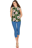 Little Queen of Flowers Emily Green Floral Party Top - Women - Pineapple Clothing