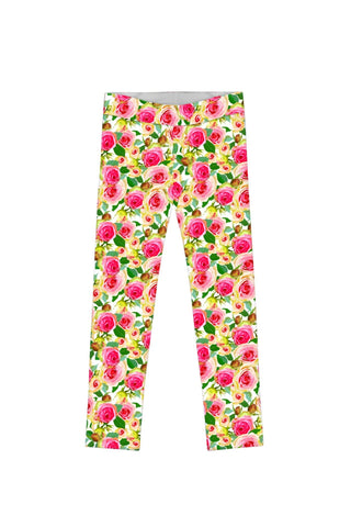 Little Rosarium Lucy Cute Rose Flower Print Leggings - Girls - Pineapple Clothing