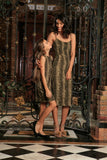 Sage Green Animal Print Unique Trendy Designer Mother Daughter Dresses - Pineapple Clothing