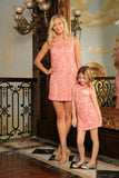 Dusty Pink Lace Sleeveless Easter Spring Party Shift Mommy & Me Dress - Pineapple Clothing