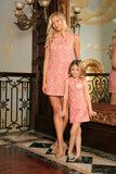 Dusty Pink Lace Sleeveless Easter Spring Party Shift Mommy & Me Dress - Pineapple Clothing