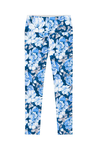 Memory Book Lucy Blue Floral Print Stretch Leggings - Women - Pineapple Clothing