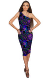 Midnight Glow Layla Bodycon Purple Print Dress - Women - Pineapple Clothing