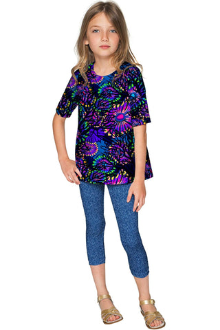 Midnight Glow Sophia Purple Elbow Sleeve Party Top - Girls - Pineapple Clothing