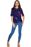 Midnight Glow Sophia Purple Evening Sleeved Top - Women - Pineapple Clothing