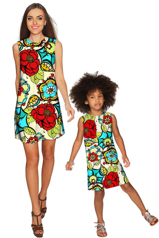 Carnaval Adele Shift Floral Mommy and Me Dress - Pineapple Clothing