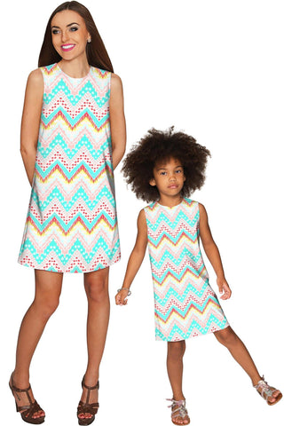 Chevron Please Adele Shift Floral Mommy and Me Dresses - Pineapple Clothing