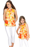 Flaming Hibiscus Emily Sleeveless Dressy Top - Mommy & Me - Pineapple Clothing