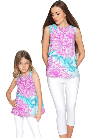 Floral Bliss Emily Sleeveless Dressy Top - Mommy & Me - Pineapple Clothing