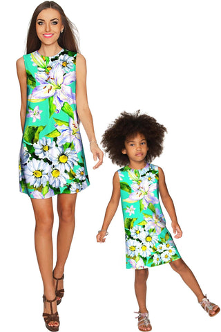 Flower Party Adele Shift Floral Mommy and Me Dress - Pineapple Clothing