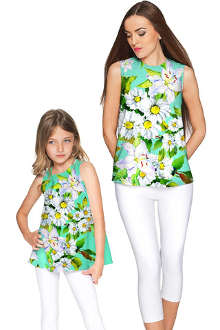 Flower Party Emily Sleeveless Dressy Top - Mommy & Me - Pineapple Clothing