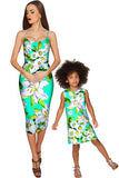 Flower Party Olivia Green Bodycon Midi Dress - Women - Pineapple Clothing