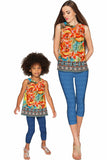 Fox Emily Yellow Floral Print Sleeveless Chic Party Top - Girls - Pineapple Clothing