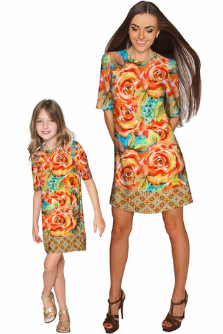 Fox Grace Shift Floral Mother Daughter Dress - Pineapple Clothing