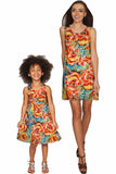 Fox Sanibel Yellow Flower Pattern Empire Dress - Girls - Pineapple Clothing