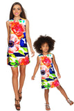 Hey-Sailor! Adele Striped Floral Summer Shift Dress - Girls - Pineapple Clothing
