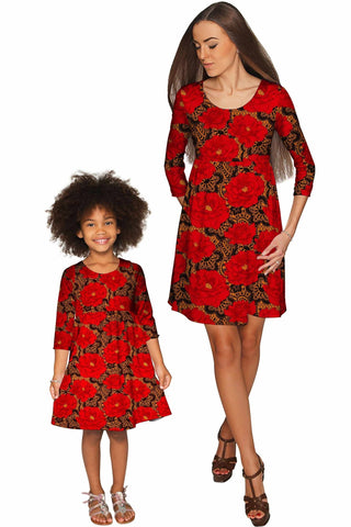 Hot Tango Gloria Empire Waist Floral Mommy and Me Dress - Pineapple Clothing