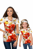 In The Wheat Field Zoe Floral Print Designer T-Shirt - Girls - Pineapple Clothing