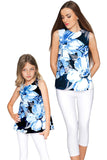 Memory Book Emily Blue Floral Print Sleeveless Top - Women - Pineapple Clothing