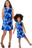 Mystery Adele Blue Designer Floral Print Shift Dress - Girls - Pineapple Clothing