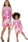 Orchid Caprice Adele Pink Floral Print Shift Dress - Girls - Pineapple Clothing