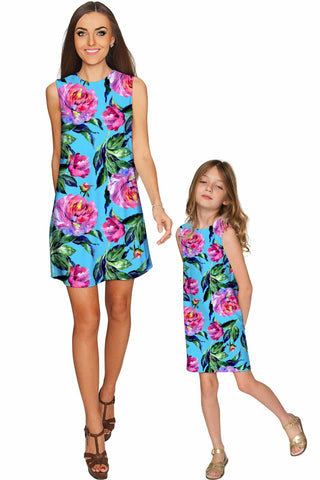 Peony Splash Adele Shift Party Mother and Daughter Dresses - Pineapple Clothing