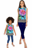 Peony Splash Emily Blue & Pink Floral Dressy Top - Women - Pineapple Clothing