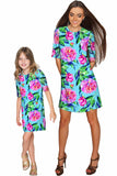 Peony Splash Grace Pretty Blue Floral Print Shift Dress - Girls - Pineapple Clothing