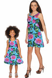 Peony Splash Sanibel Fit and Flare Blue Floral Dress - Women - Pineapple Clothing