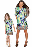 Pure Tenderness Grace Blue Pattern Cute Shift Dress - Girls - Pineapple Clothing