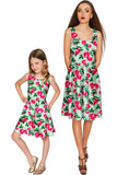 Sweetheart Mia Green Floral Skater Party Dress - Women - Pineapple Clothing