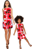 Tulip Salsa Adele Unique Red & White Floral Shift Dress - Girls - Pineapple Clothing