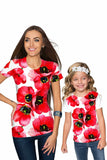 Tulip Salsa Zoe Red White Floral Print Designer Tee - Women - Pineapple Clothing