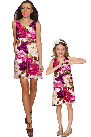 Vintage Charm Sanibel Empire Waist Floral Mother Daughter Dress - Pineapple Clothing