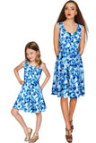 Whisper Mia Blue Floral Print Skater Dress - Women - Pineapple Clothing