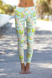 Muse Lucy Green Floral Print Performance Leggings - Women - Pineapple Clothing