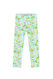 Muse Lucy Cute Green Floral Printed Stretch Leggings - Girls - Pineapple Clothing