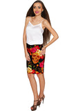 No Doubt Carol Black Printed Stretch Pencil Skirt - Women - Pineapple Clothing