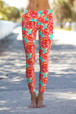 Oh So Sassy Lucy Floral Print Performance Leggings - Women - Pineapple Clothing