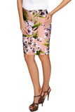Ooh Darling Carol Beige Floral Stretch Pencil Skirt - Women - Pineapple Clothing