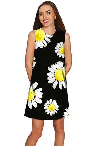 Oopsy Daisy Adele Floral Black Party Shift Dress - Women - Pineapple Clothing