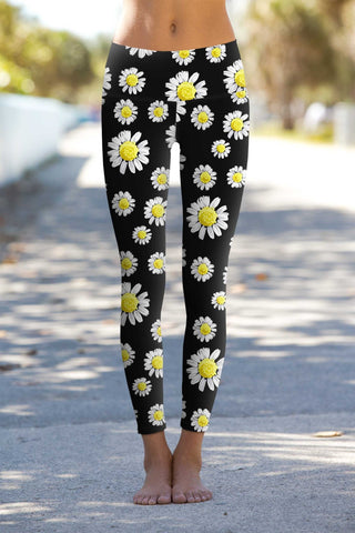 Oopsy Daisy Lucy Black Floral Performance Leggings - Women - Pineapple Clothing