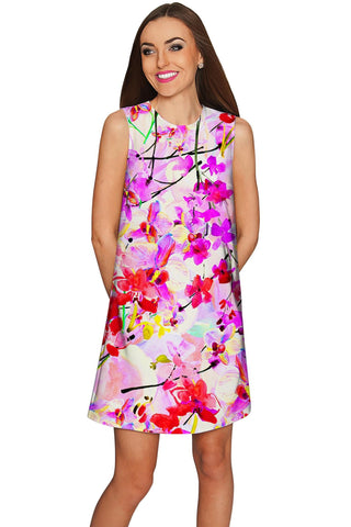 Orchid Caprice Adele Pretty Pink Floral Shift Dress - Women - Pineapple Clothing