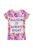 Orchid Caprice Customized NAME Zoe T-Shirt - Girls - Pineapple Clothing