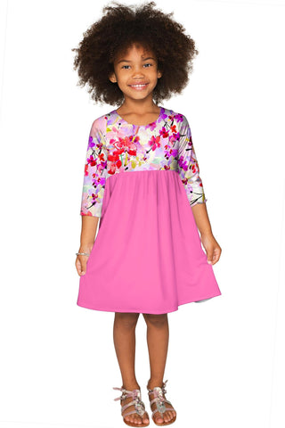 Orchid Caprice Gloria Cute Baby Pink Empire Dress - Girls - Pineapple Clothing