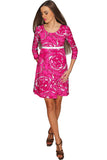 Peony Blaze Gloria Empire Waist Hot Pink Dress - Women - Pineapple Clothing