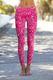 Peony Blaze Lucy Pink Floral Performance Leggings - Women - Pineapple Clothing